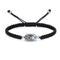 Ashes Keepsake Eye Crystal Urn Bracelet With Ornaments, Blue, Black, White, Purple Zirconia Cremation Jewelry For Women or Men
