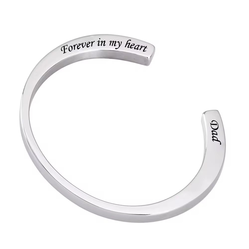 Ashes Keepsake Forever in My Heart Customized Stainless Steel Cuff Urn Bracelet Unisex/ Cremation Jewelry For Mom, Dad, Grandma, Grandpa