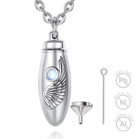 Ashes Keepsake 925 Sterling Silver Anger Wing Moonstone Ash Pendant