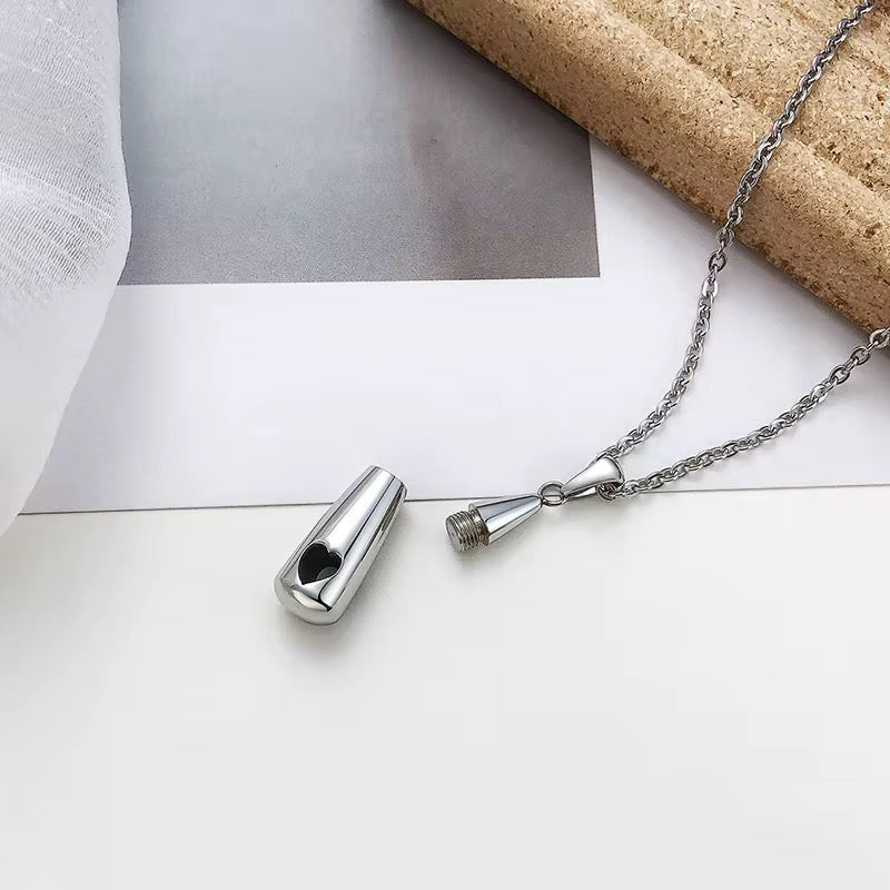 Ashes Keepsake Teardrop Mini Heart Urn Necklace For Ashes Stainless Steel Cremation Jewelry