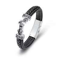 Ashes Keepsake Steel, Leather Motorcycle Men’s Urn Bracelet For Cremains, Biker Cremation Jewelry For Men