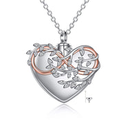 Ashes Keepsake925 Sterling Silver Urn Necklace "Always in my Heart" Tree Of Life Cremation Jewelry