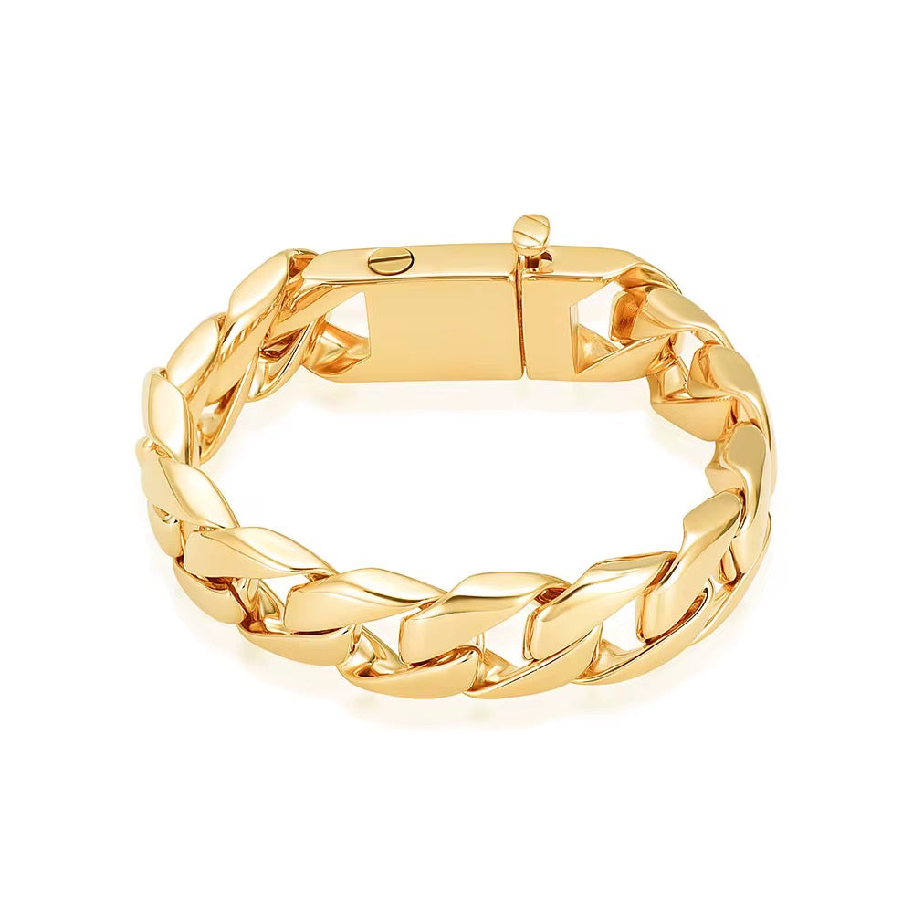 Ashes Keepsake Heavy Stainless Steel Chain Link Cremation Bracelet For Men, Cremation Jewelry