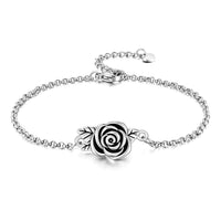Ashes Keepsake Elegant Rose Charm Urn Bracelet For Cremains, Cremation Jewelry For Women