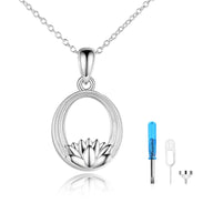 Ashes Keepsake 925 Sterling Silver Lotus Flower Urn Necklace For Human Cremains, Women’s Memorial Jewelry