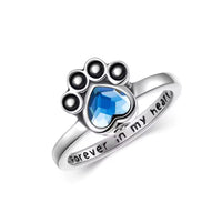 Ashes Keepsake 925 Sterling Silver Pet Paw Urn Ring For Ashes