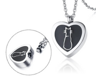 Heart Cat Ashes Urn Necklace