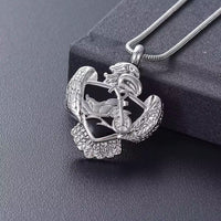 Ashes Keepsake Stainless Steel Eagle And Motorcycle Urn Cremation Jewelry For Humans, American Men’s Memorial CremationJewelry