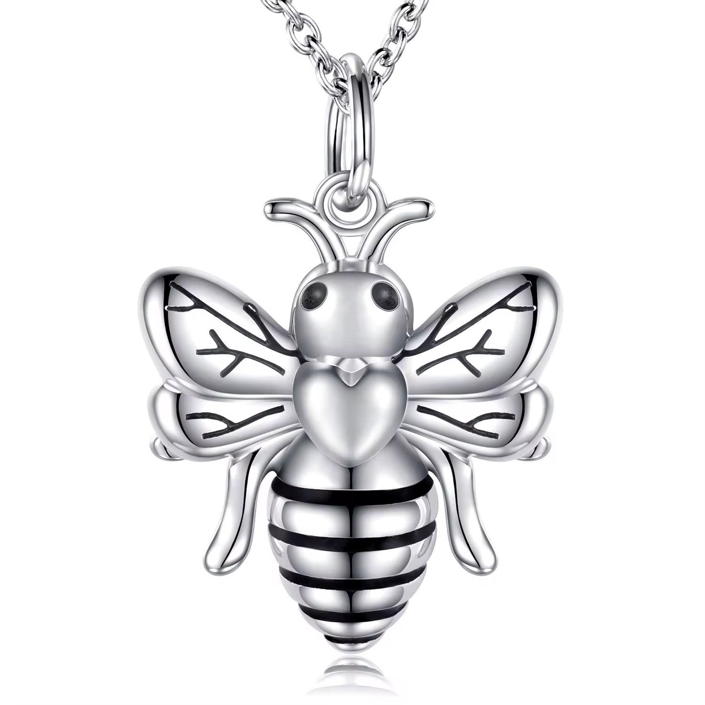 Ashes Keepsake 925 Sterling Silver Bee Urn Necklace / Bumble Bee Memorial Cremation Jewelry