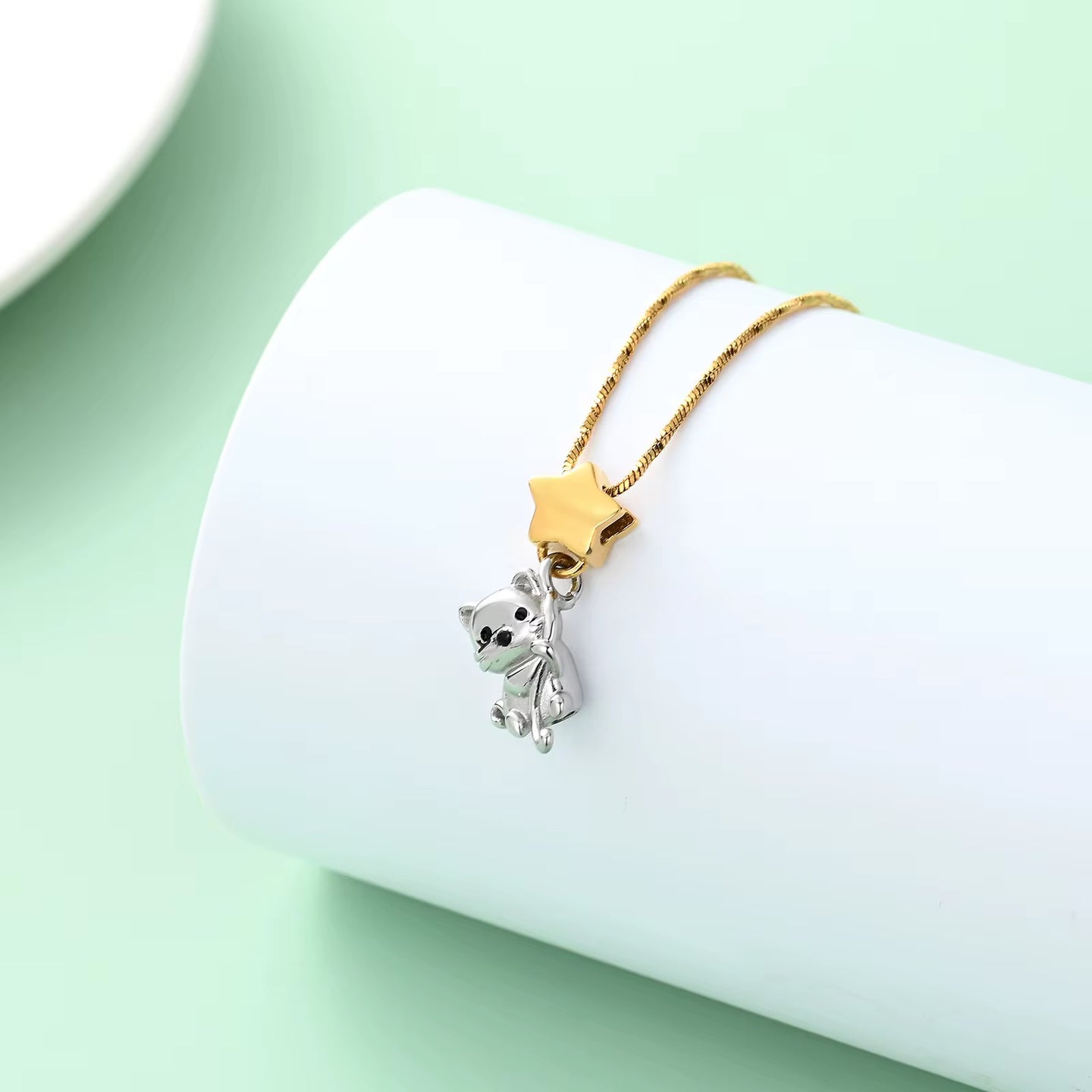 Ashes Keepsake Cat And A Star Urn Necklace For Human or Pet Ashes, Memorial Cremation Jewelry