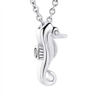 Ashes Keepsake Seahorse Cremation Jewelry, Stainless Steel Seahorse Urn Necklace Remains Holder
