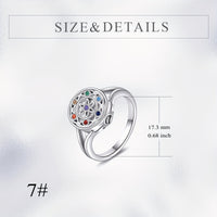 Ashes Keepsake 925 Sterling Silver Multicolor Cz Crystal Ring for Ashes -Women's Cremation Jewelry