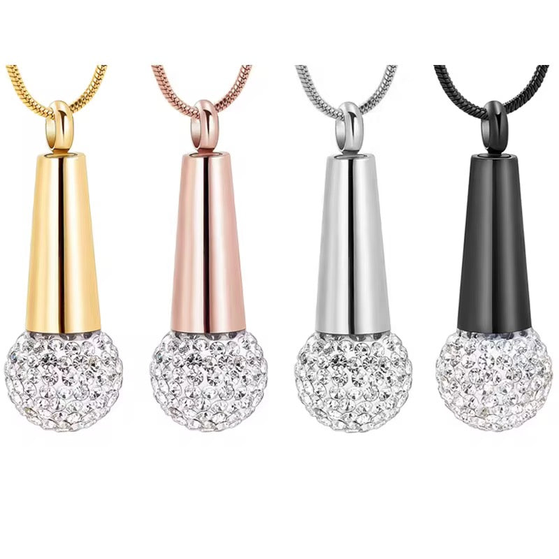 Ashes Keepsake Microphone Urn Necklace, Cremation Jewelry For Musician, Singer Urn Pendant