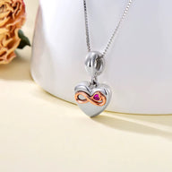 Ashes Keepsake 925 Sterling Silver Purple Heart Infinity Charm For Necklace or Bracelet, Women’s Cremation Jewelry