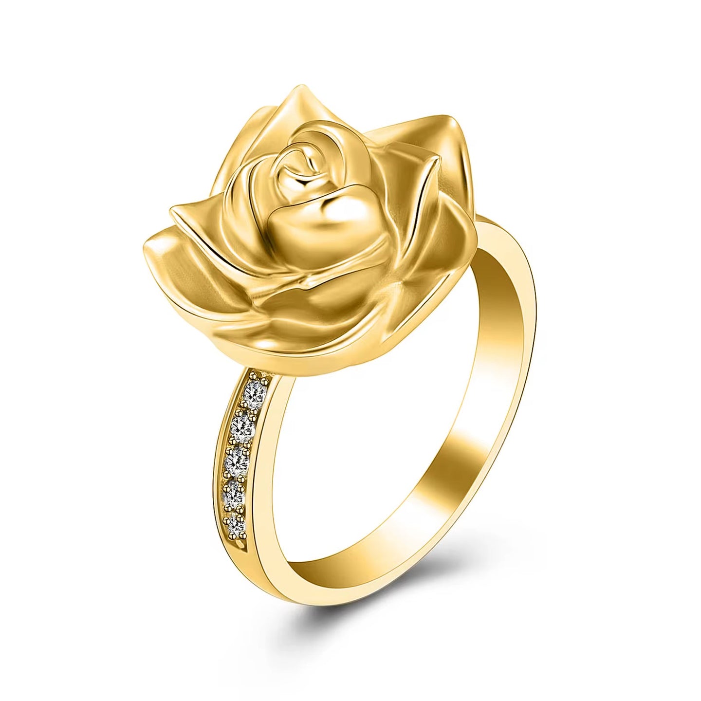 Stainless Steel Rose Urn Ring For Ashes, Cremation Jewelry