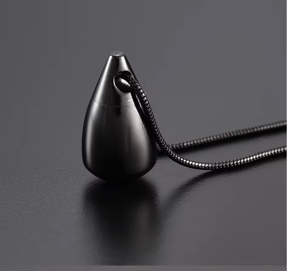 Ashes Keepsake Premium Quality Stainless Steel Tear Drop Urn Pendant For Men or Women