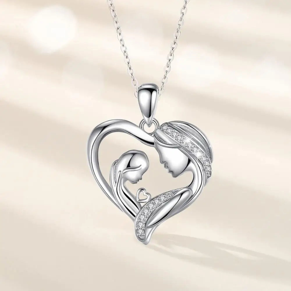 Sterling Silver Heart Urn Necklace For Mom and Daughter