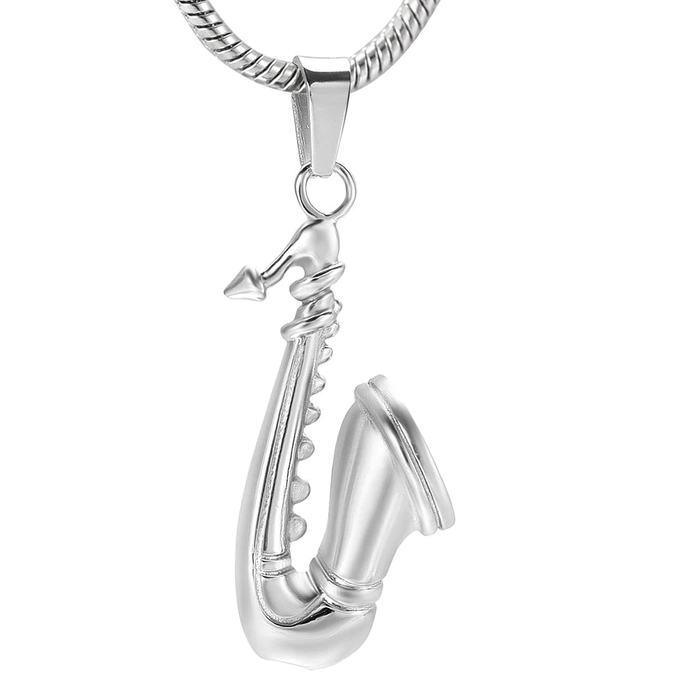 Saxophone Urn Necklace for Ashes