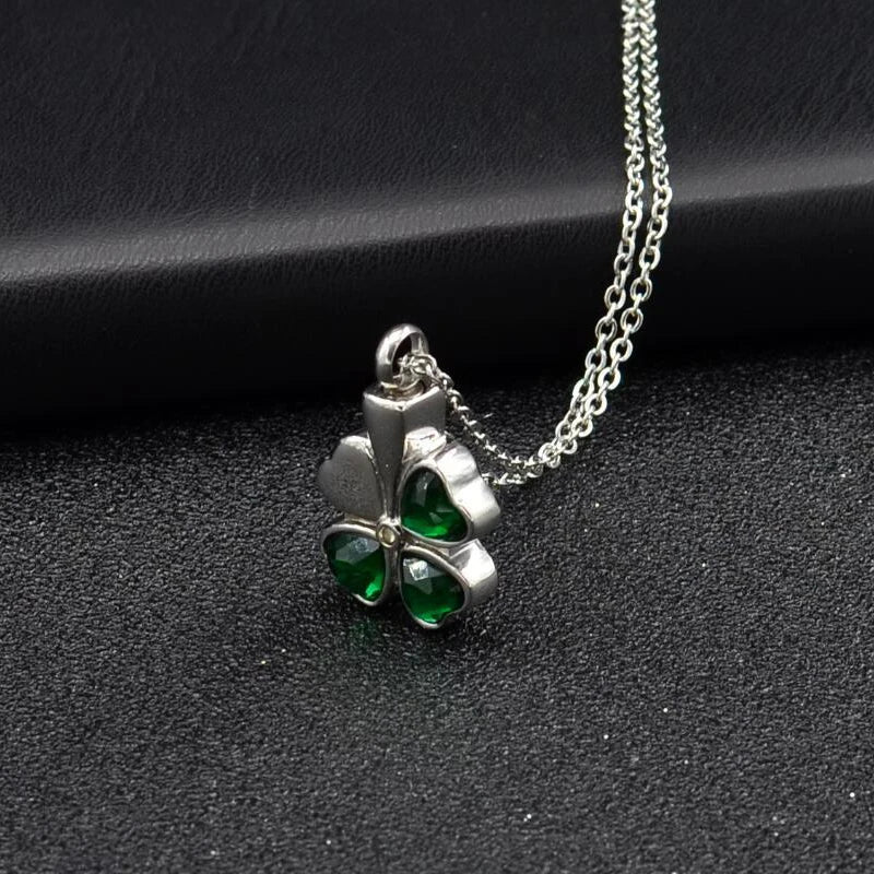Cremation Jewelry Clover Urn Necklace