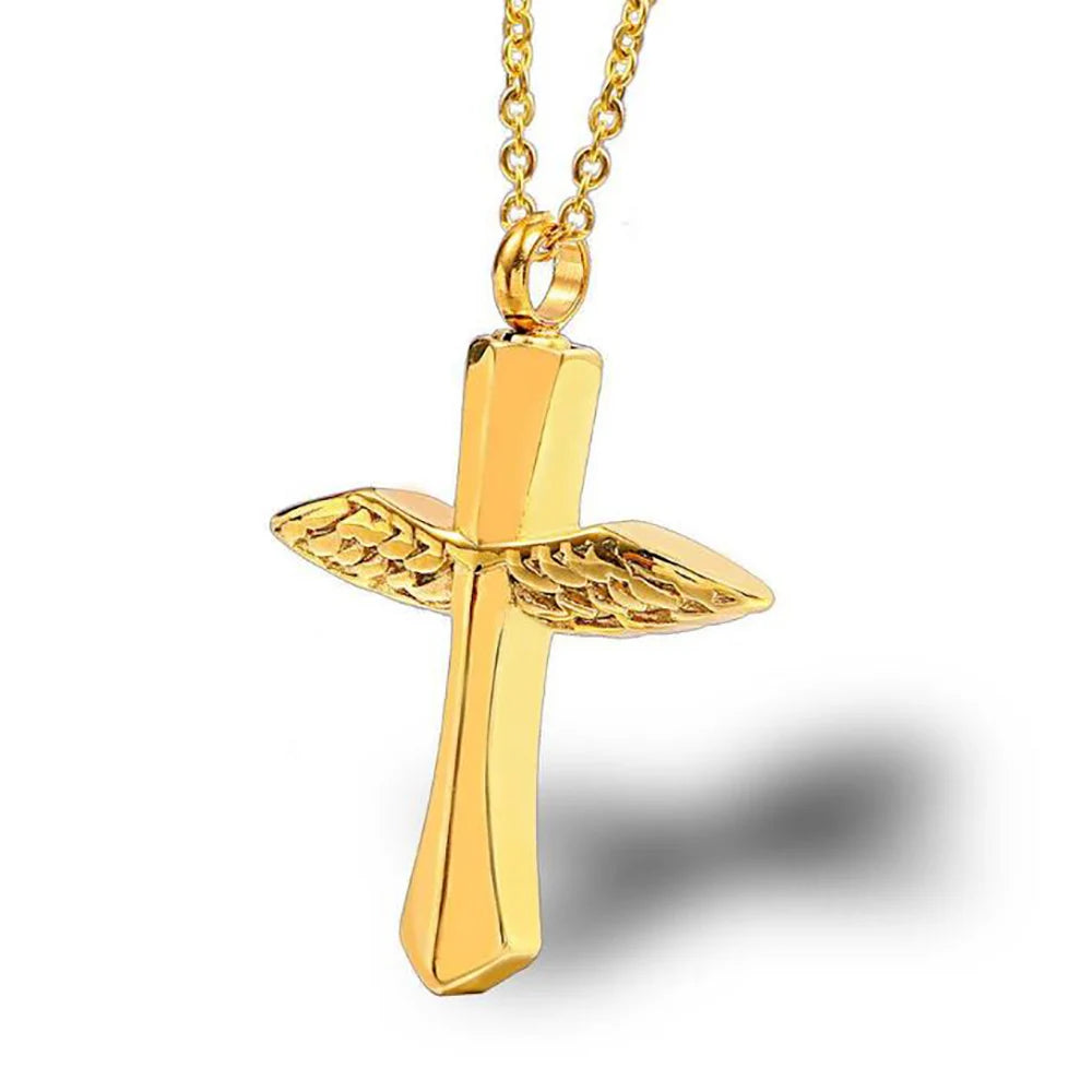 Cross Urn Pendant Ange With Wings