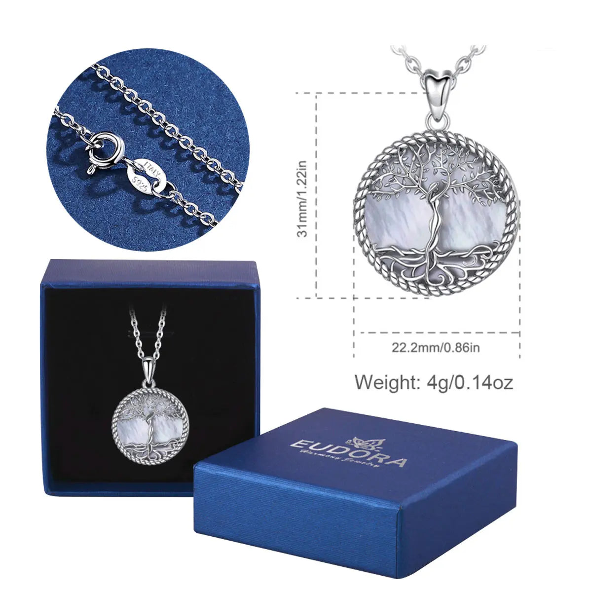 Sterling Silver Tree of Life Urn Pendant