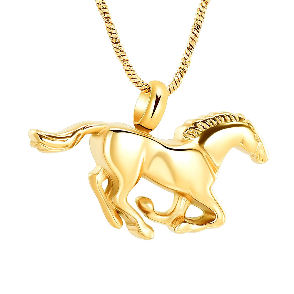 Running Horse Urn Necklace for Ashes