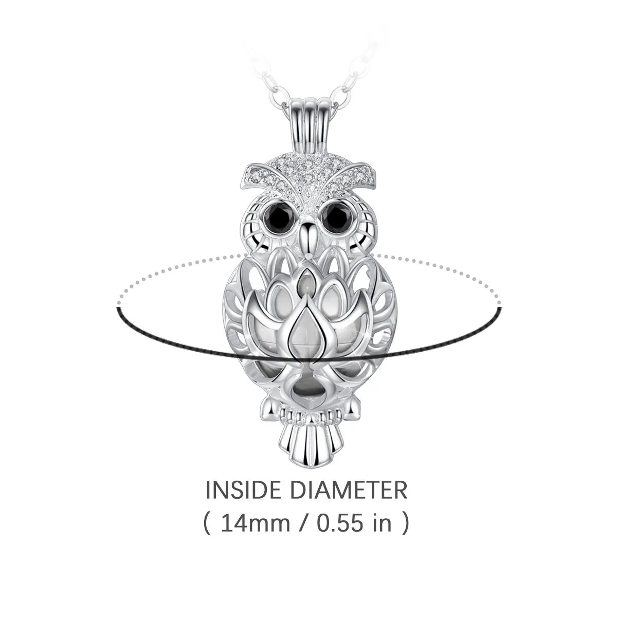 Owl Urn Necklace Stainless Steel