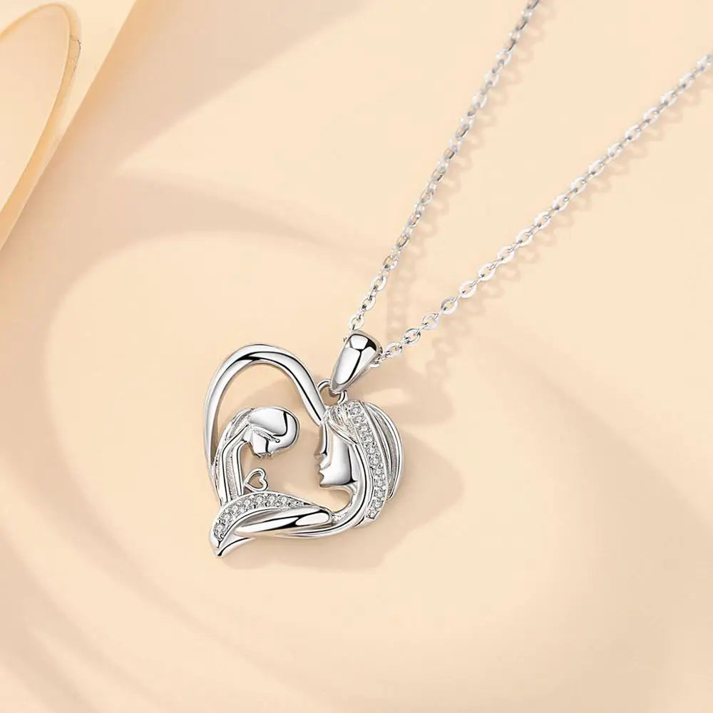 Sterling Silver Heart Urn Necklace For Mom and Daughter