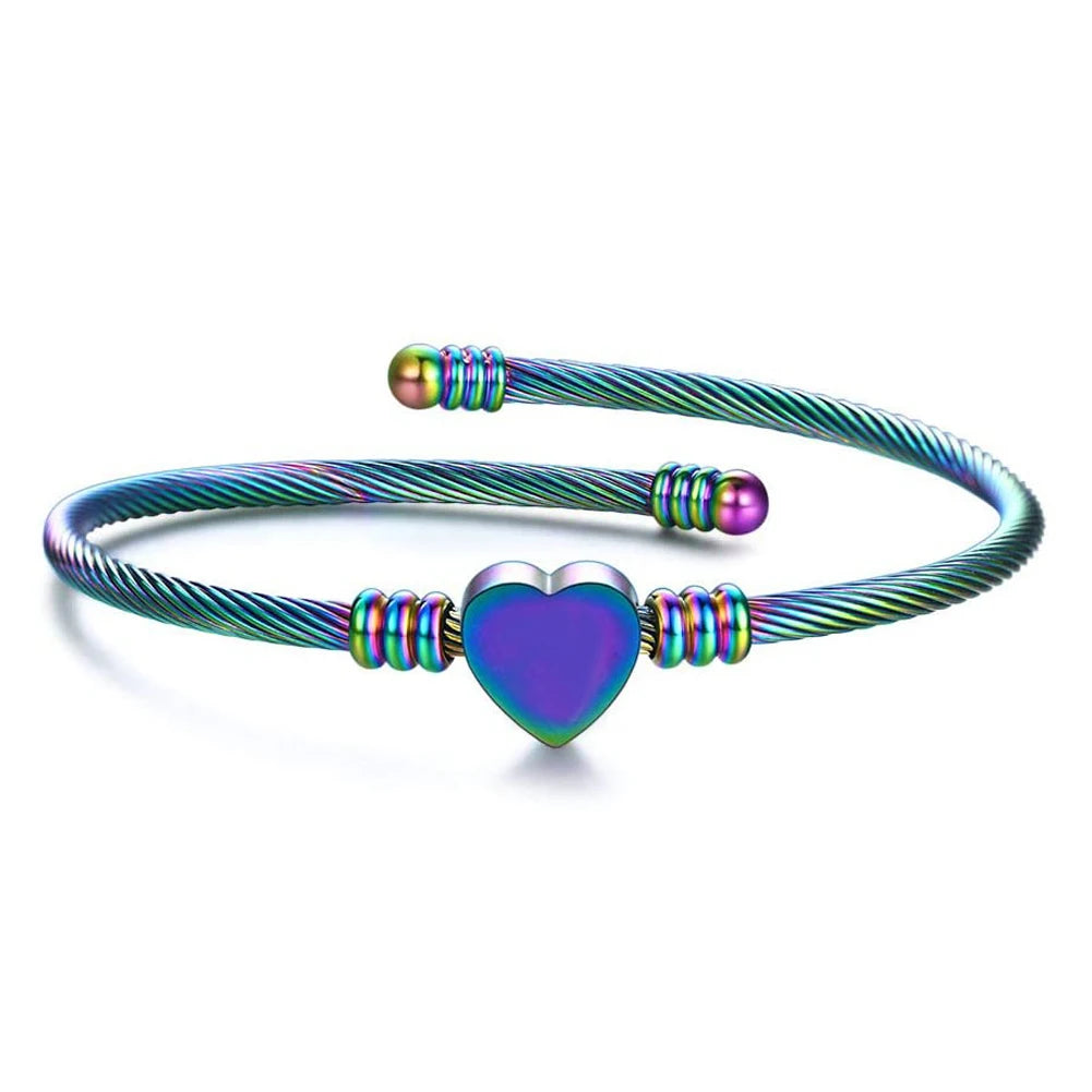 Ashes Keepsake Heart Urn Bracelet Stainless Steel Cremation Jewelry