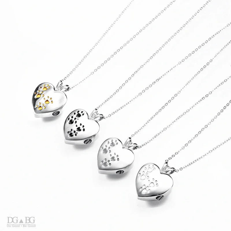 Cremation Jewelry Heart Pet Urn Necklace