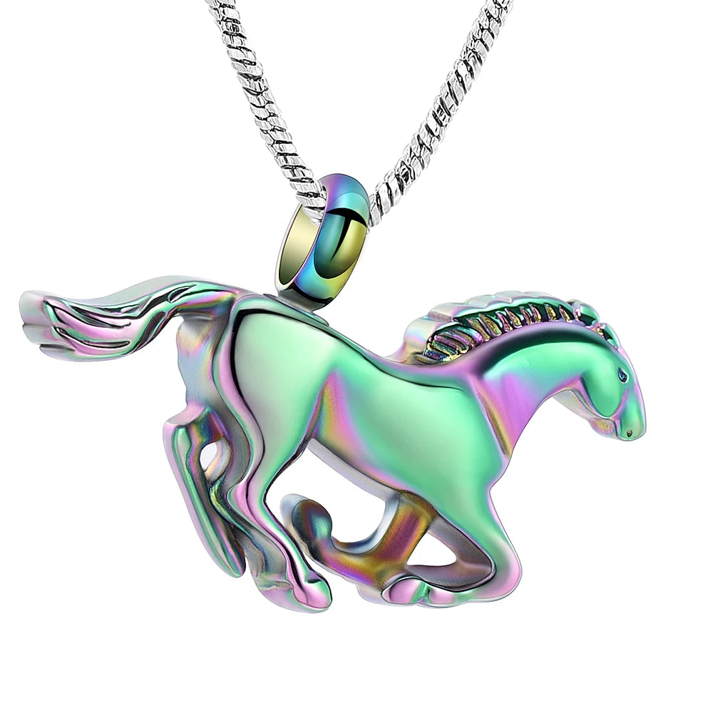 Running Horse Urn Necklace for Ashes