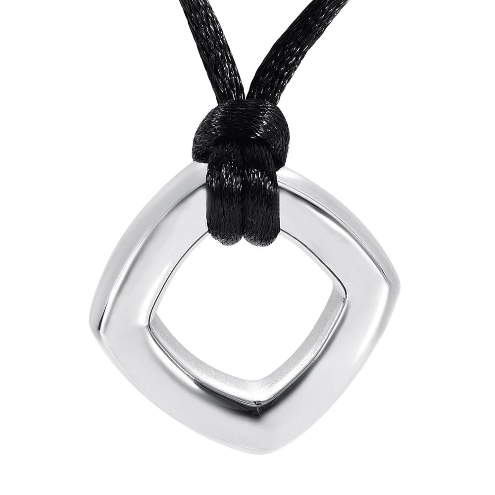 Ashes Keepsake Hollow Square Mini Urn Necklace For Cremation Ashes