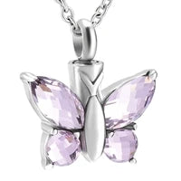 Ashes Keepsake Butterfly Urn Necklace Stainless Steel Urn Pendant