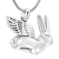 Rabbit Bunny With Angel Wings Cremation Urn Necklace