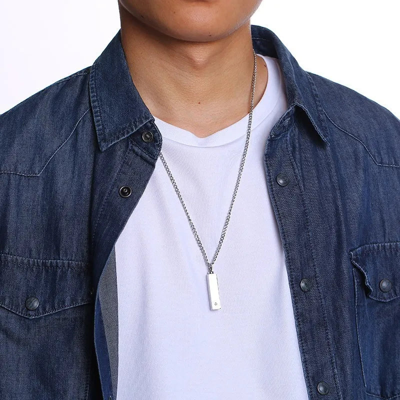 Ashes Keepsake Mens Urn Necklace With Custom Engraving Personalized Cremation Jewelry