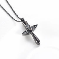 Angel Wings Heart Cremation Necklace Urn For Ashes