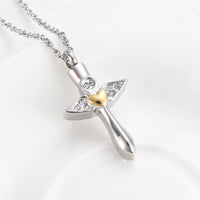 Angel Wings Heart Cremation Necklace Urn For Ashes