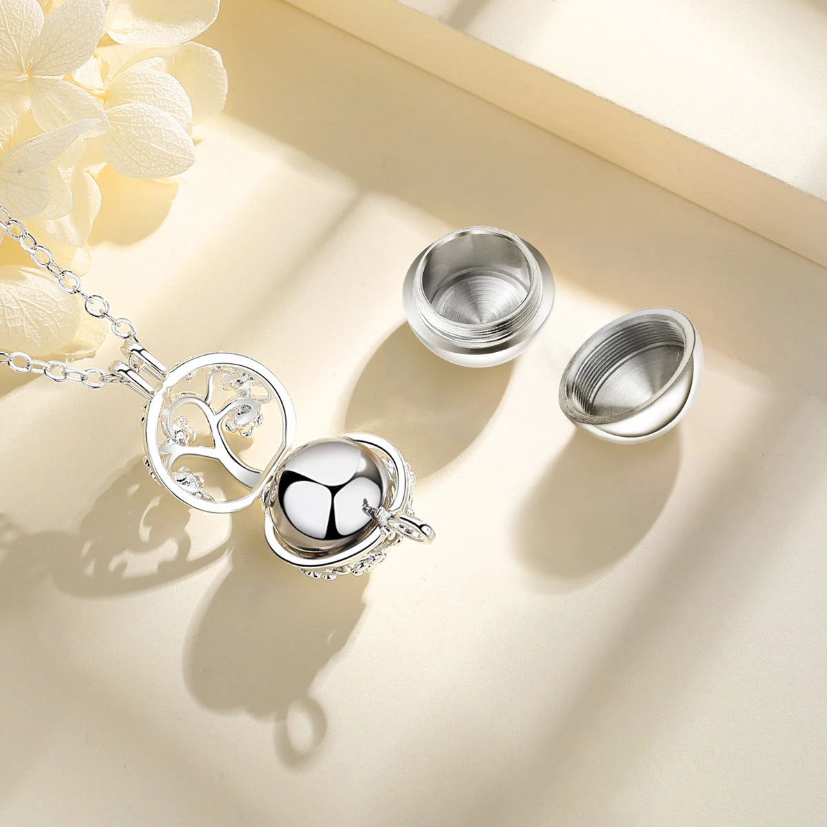 Cremation Jewelry Flower Cage Locket