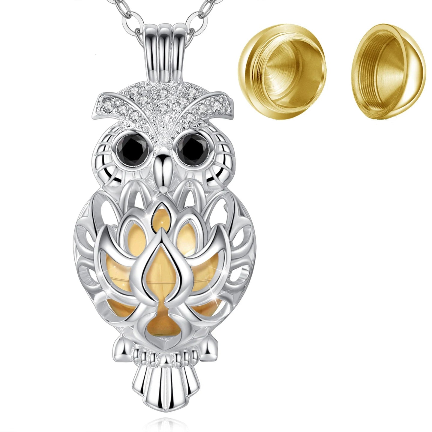 Owl Urn Necklace Stainless Steel