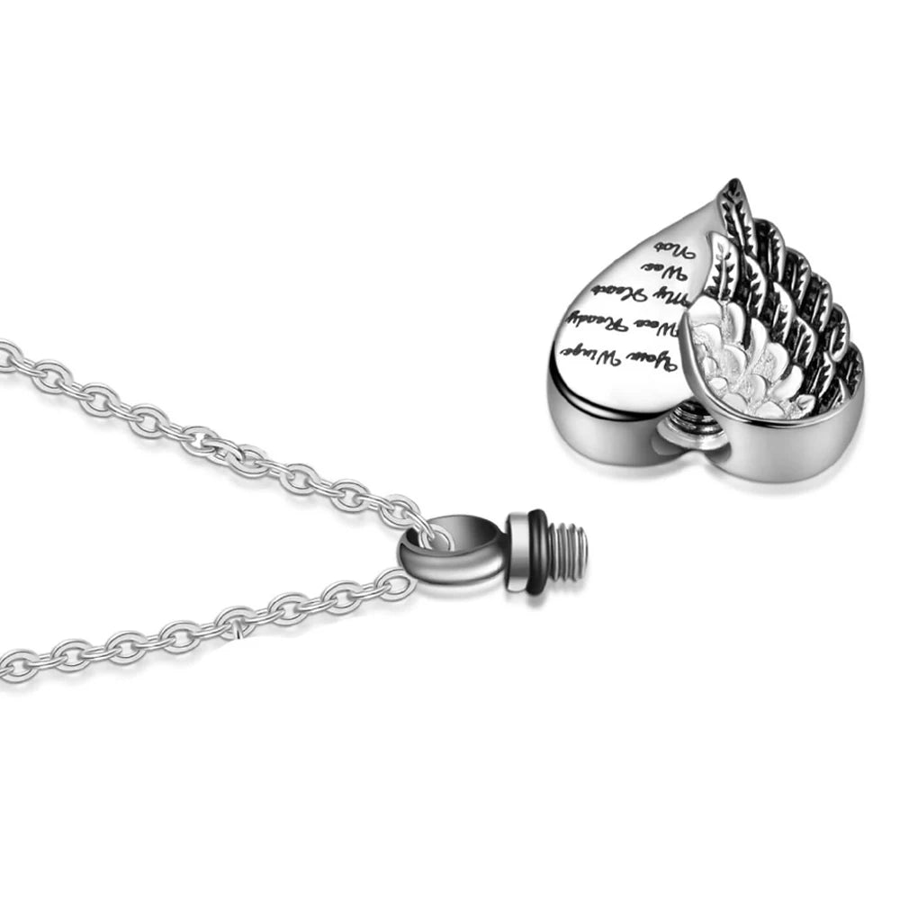 Cremation Urn Your Wings Were Ready My Heart was Not Necklace