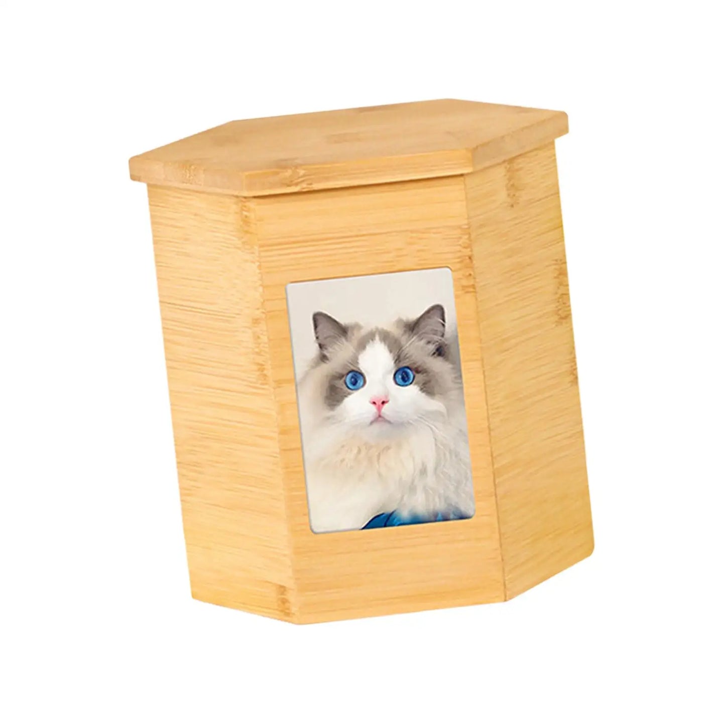 Pet Cremation Urn with Photo Frame Bamboo