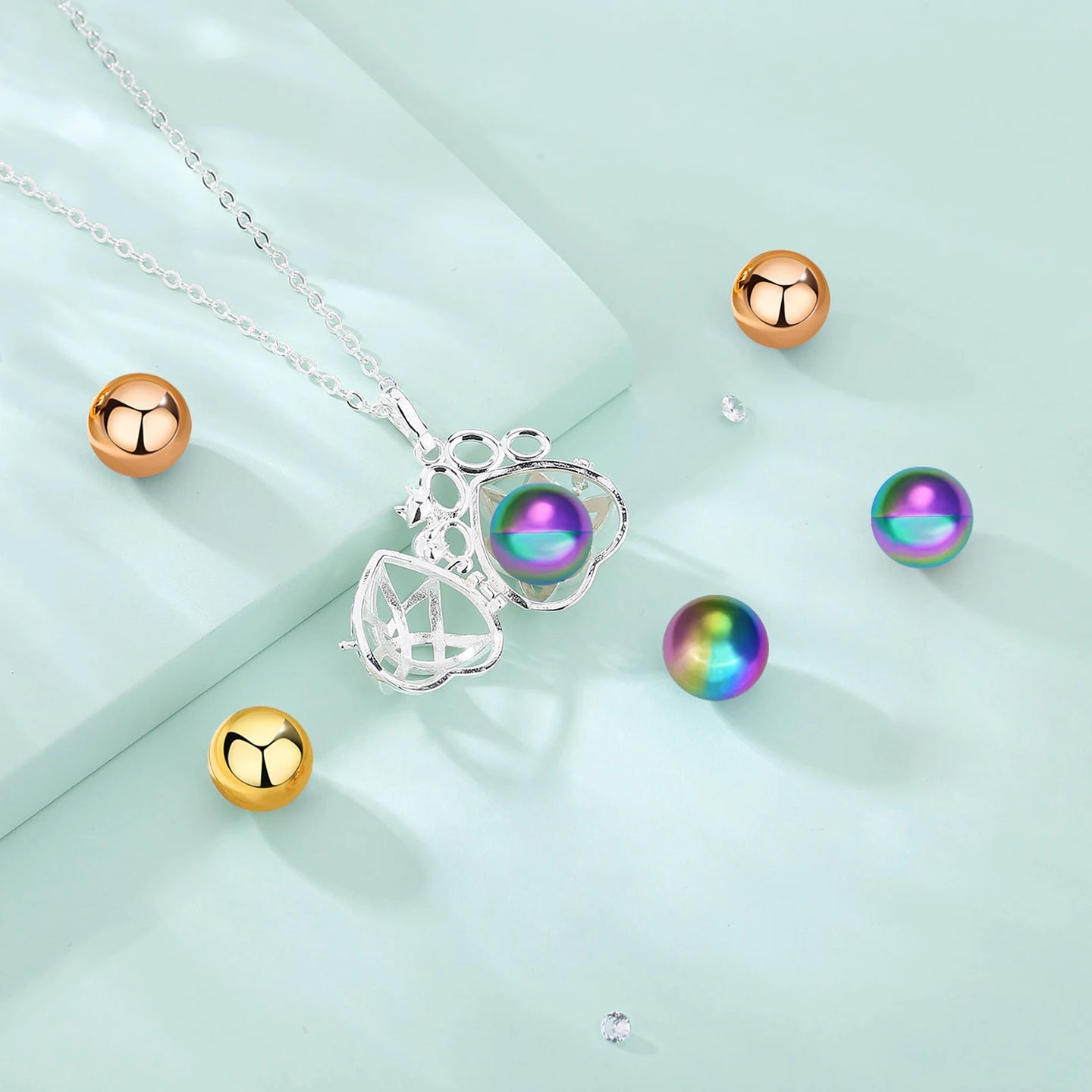 Pet Ashes Urn Necklace With Cat and Paw