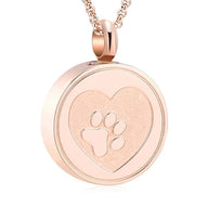 Pet Paw Urn Necklace Medallion