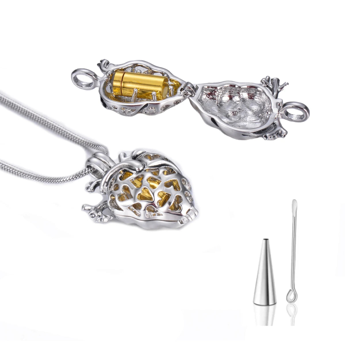 Cremation Jewelry Anatomical Heart Necklace