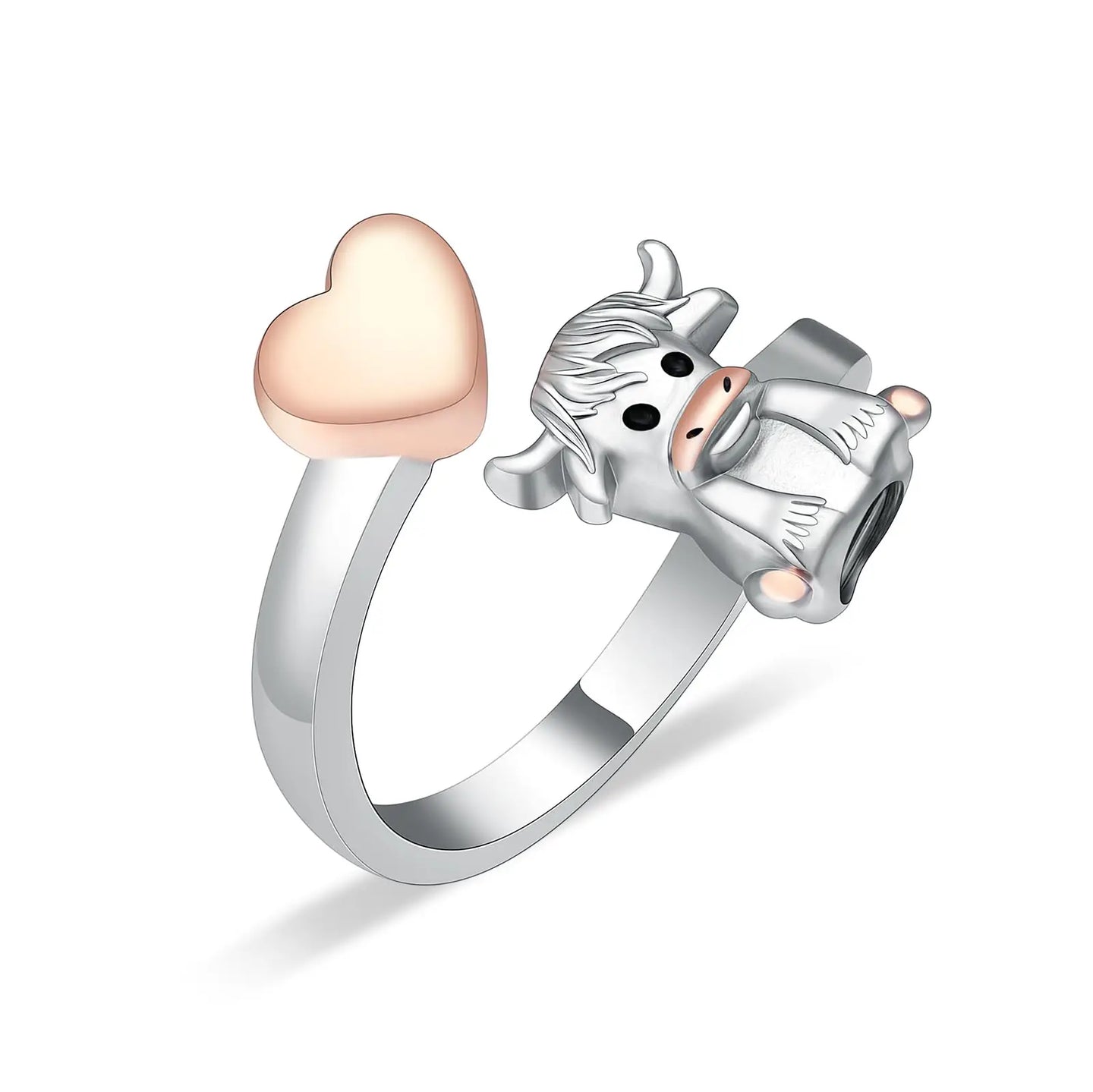 Urn Ring Heart and Cute Cow