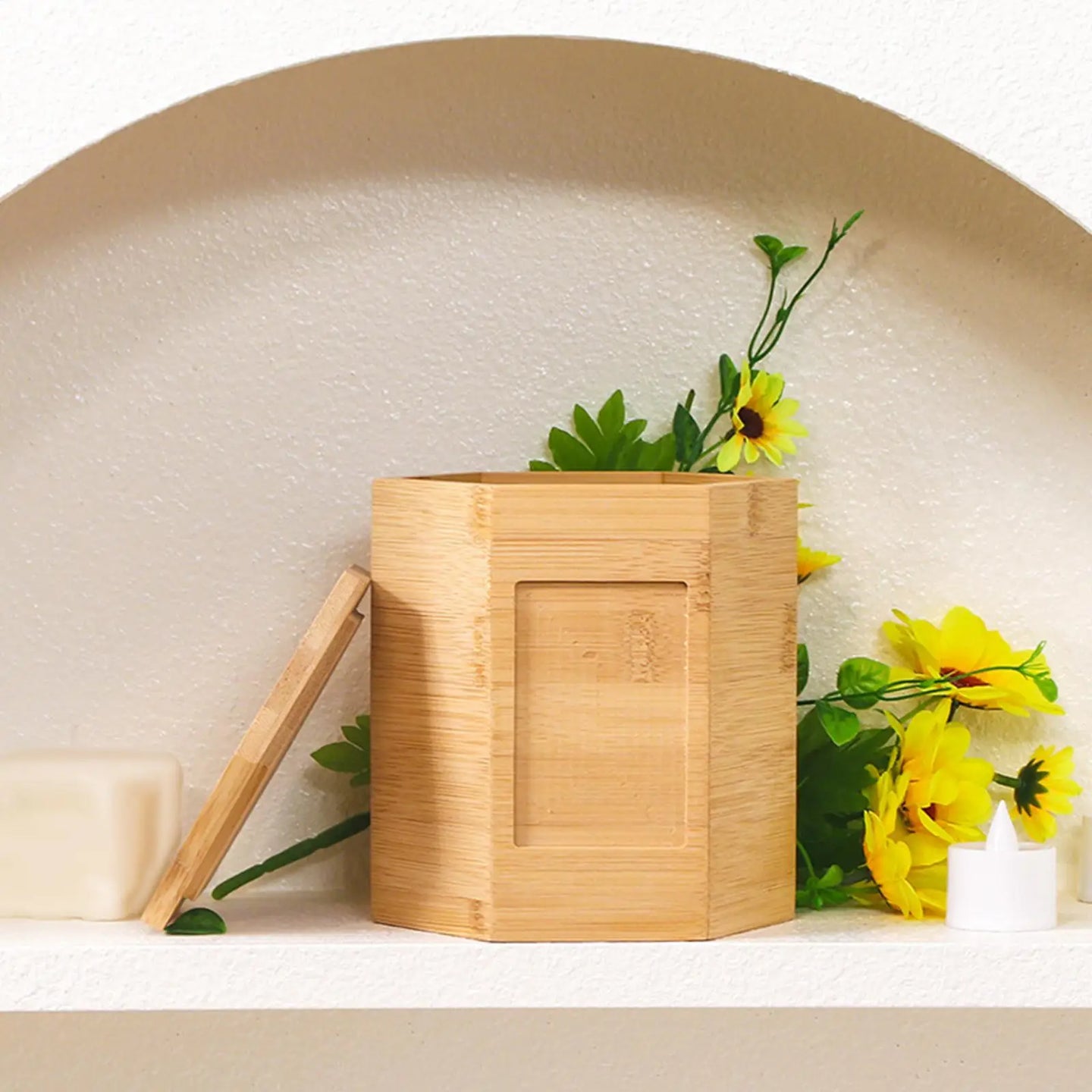 Pet Cremation Urn with Photo Frame Bamboo