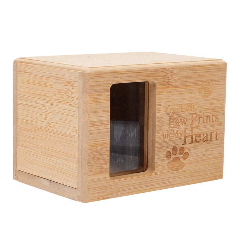Wooden Pet Urn With Photo Frame For Dog & Cat Ashes
