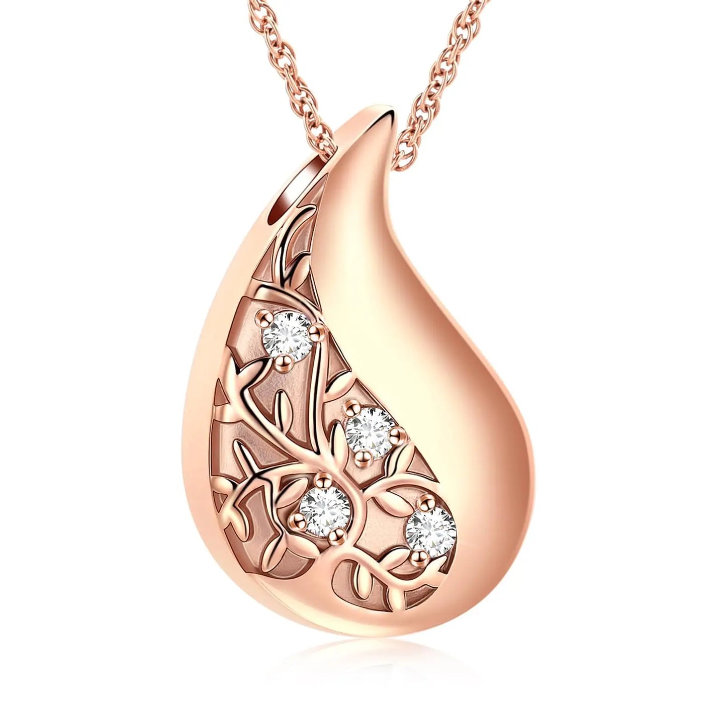 Ashes Keepsake Tree of Life Teardrop Urn Necklace Cremation Jewelry