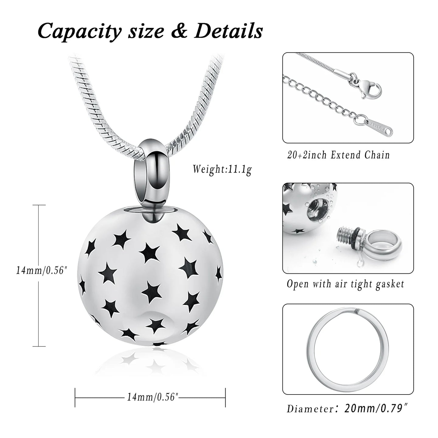 Urn With Stars Coming Out Necklace