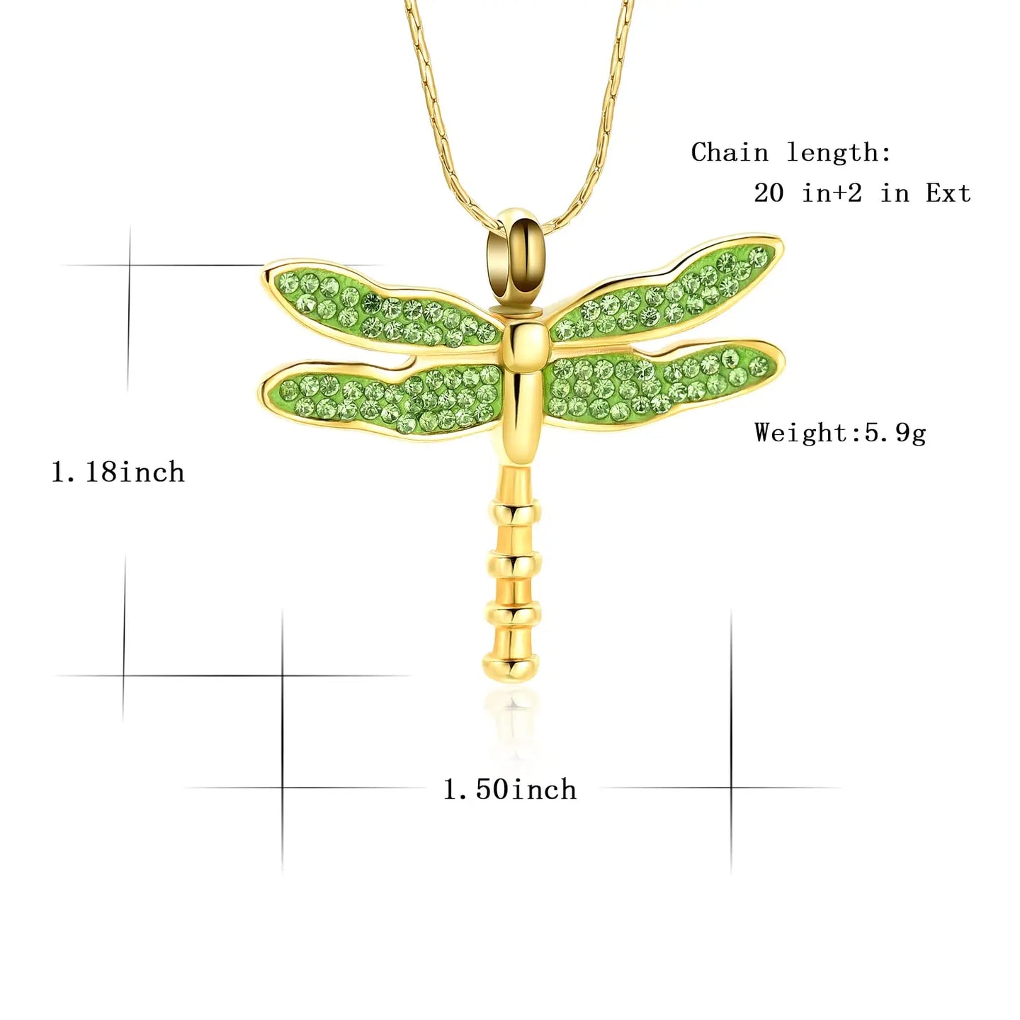 Dragonfly Urn Necklace For Ashes